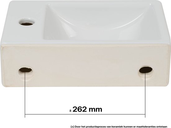 Plieger Austin Fonteinset – Fonteinset Toilet – Fonteinset Rechts – Wit Keramiek – Incl. Fonteinkraan en Sifon - Plieger