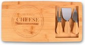 Set complet avec Couteaux - Planche à fromage en Bamboe - Planche à boire - Planche à servir - 4 pièces