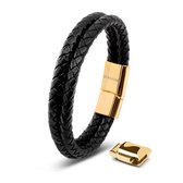 SERASAR Koeienhuid Armband voor Heren [Double] - Goud 20cm - Armbandarmband