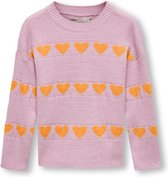 ONLY KMGDANA L/S HEART O-NECK KNT Meisjes Trui - Maat 98