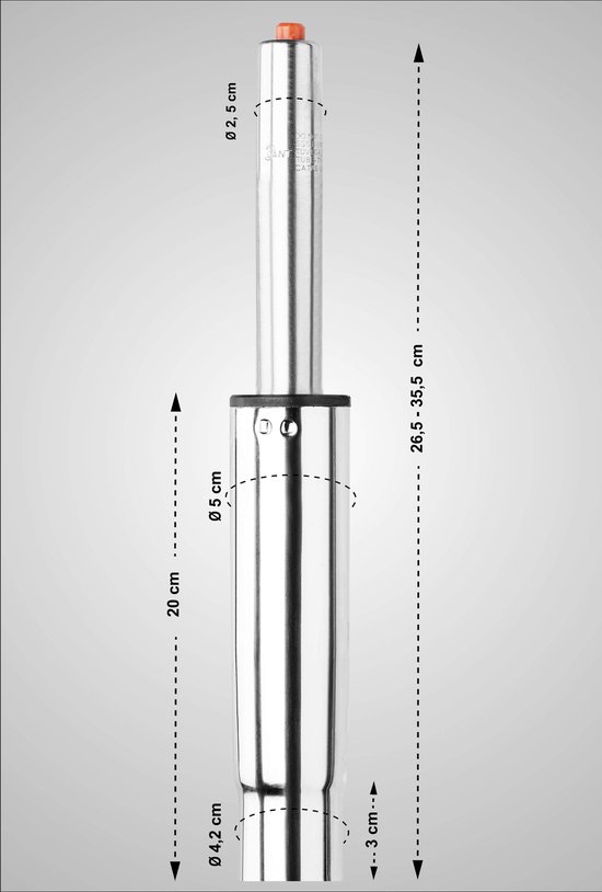 Leikurvo Gas Spring for Swivel Chair, Total Length 270mm - 390mm, Universal Size, Replacement Gas Pressure Damper