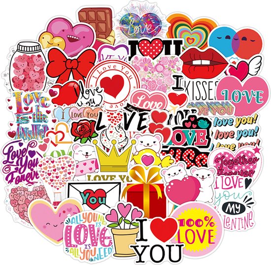 Valentijn Stickers – 50 stuks – Vinyl – Bullet Journal Stickers