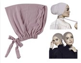 Cabantis Hoofddoek met lussen - Hijab - Chemo Muts Dames - Haarband - Stretch - Pastel Roze