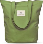 Jute tas - stijlvolle boodschappentas met ritssluiting en binnenzak - stoffen tas met lang handvat - perfecte tas als tote tas, schoudertas, shopper dames groot