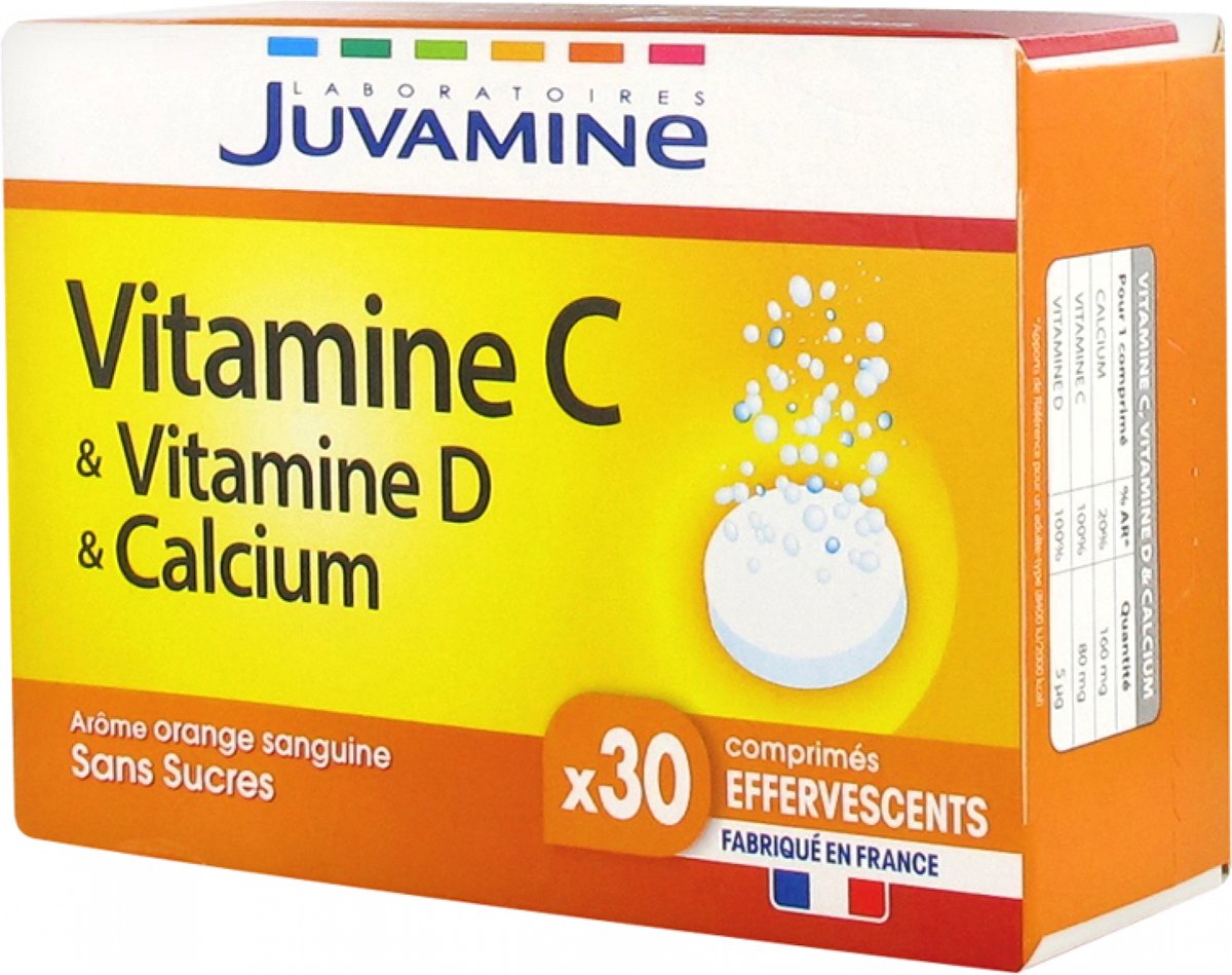 Juvamine Vitamine C Vitamine D Calcium 30 Bruistabletten