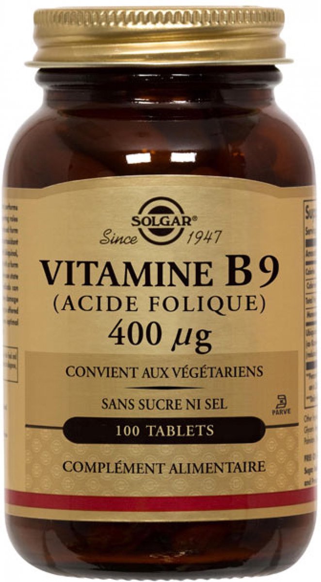 Solgar folacin foliumzuur 400 mcg - 100 tabletten