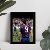 Johan Cruyff Kunst - Gedrukte handtekening - 10 x 15 cm - In Klassiek Zwart Frame - FC Barcelona - Nederlands Elftal - Ingelijste Foto - Ajax - Goat of Football - Voetbal