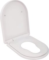 Lucky Family II 407625 Toiletbril voor gezinnen, speciale D-vorm, geïntegreerd kinderzitje afzonderlijk verwijderbaar, softclosemechanisme, afneembaar, Top-Fix, antibacterieel, wit