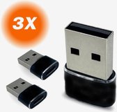 3 set - USB-A naar USB-C Adapter - USB A to USB C Converter Hub - Zwart - 3 Stuks