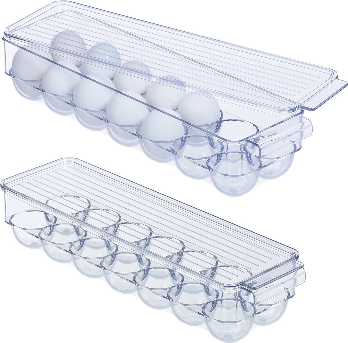 Plasticforte Eierdoos - koelkast organizer- 10 eieren - 27x12,5 cm | Fun en Feest