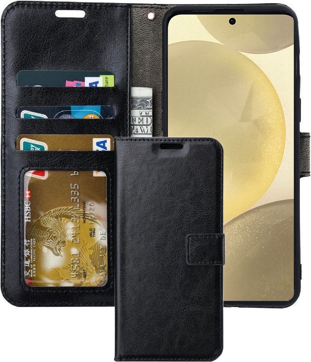 Portemonnee Book Case Hoesje Geschikt voor: Samsung Galaxy S24 - Zwart