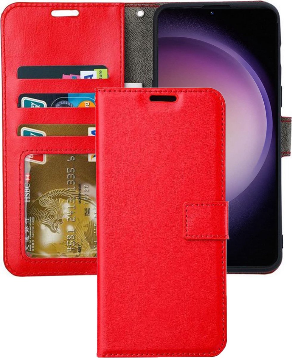 Portemonnee Book Case Hoesje Geschikt voor: Samsung Galaxy S23 Ultra - Rood