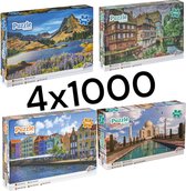 4000 Stukjes! 4x1000 Grafix Puzzel 1000 Stukjes x4 Volwassenen - Volumevoordeel - Puzzels - 4 Verschillende Puzzels