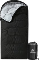 Sac de couchage Travelhawk - Sacs de couchage - Sac de couchage momie - Camping - Zwart - environ 210 x 75 cm - Zone de confort : 10-20 degrés - Sac de transport