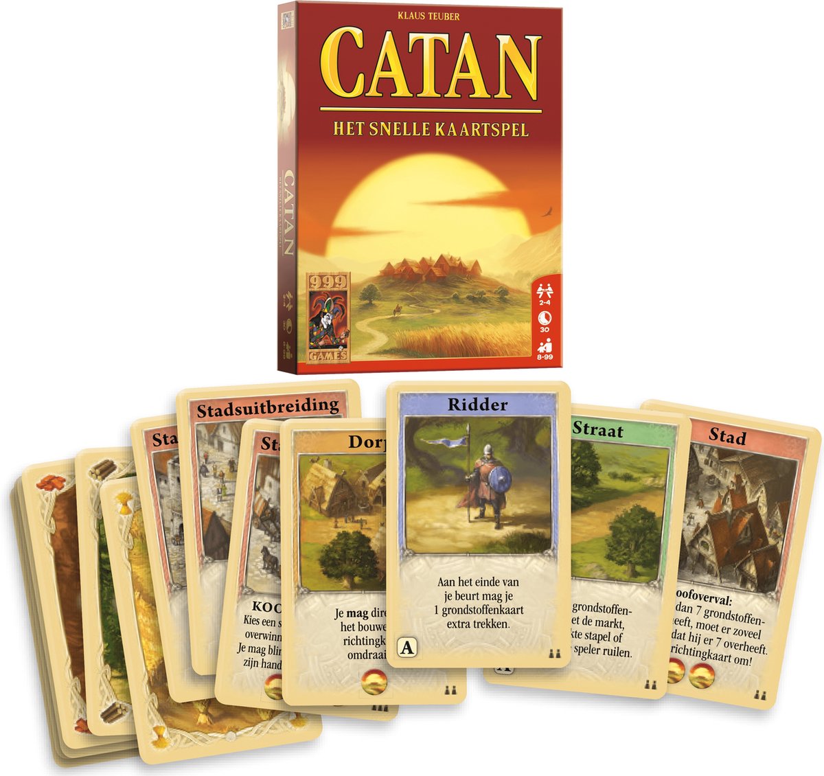 999 Games - Catan: Het Snelle Kaartspel - Vlot kaartspel voor 2-4 spelers, gebaseerd op Catan - Gezelschapsspel - Familiespel - Klein cadeautje — afbeelding 2