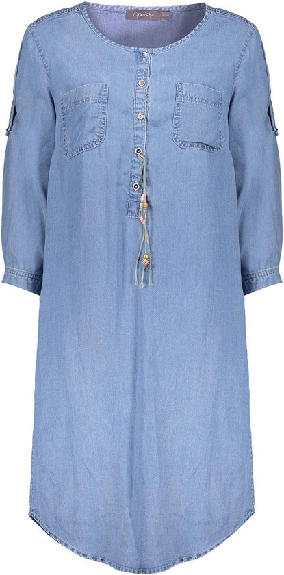 Geisha Jurk Spijkerjurk 47009 10 Mid Blue Denim Dames Maat - S