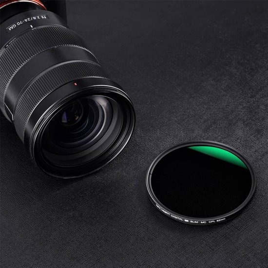 K&F Concept 67mm circulair polarisatiefilter Nano-A MC slim CPL