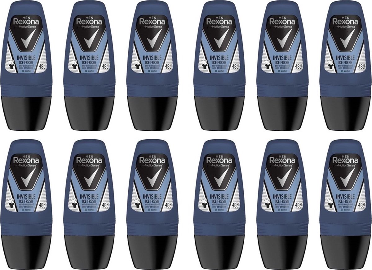 Goedkoopste Rexona Deo Roller - Invisible Ice - Voordeelverpakking 12 x 50 ml