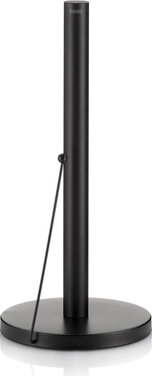 Keukenrolhouder, Metaal, Zwart, 33,5 cm