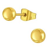 Aramat jewels ® - Bolletjes oorbellen goudkleurig chirurgisch staal 4mm unisex