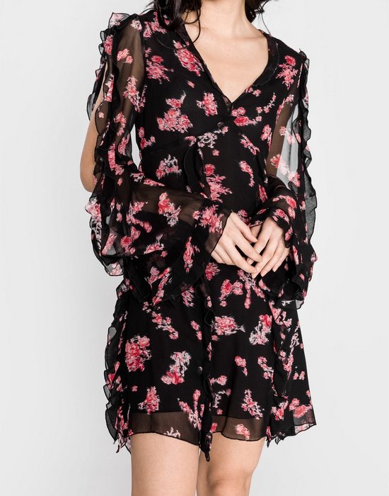 Pinko • robe noire à fleurs roses • taille 38 (IT44)