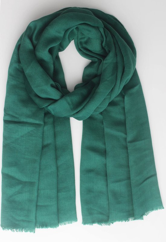 Ishele's scarf- Accessories Junkie Amsterdam- Dames sjaal- Lente- Katoen- Effen sjaal- Omslagdoek- Cadeau- Lang- Groen