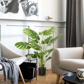Kunstmatige Planten: 120 cm Kunstplant, Nep Monstera met Pot, PE-Mos, Realistische kunstboom, Woonkamer Plant, Groen