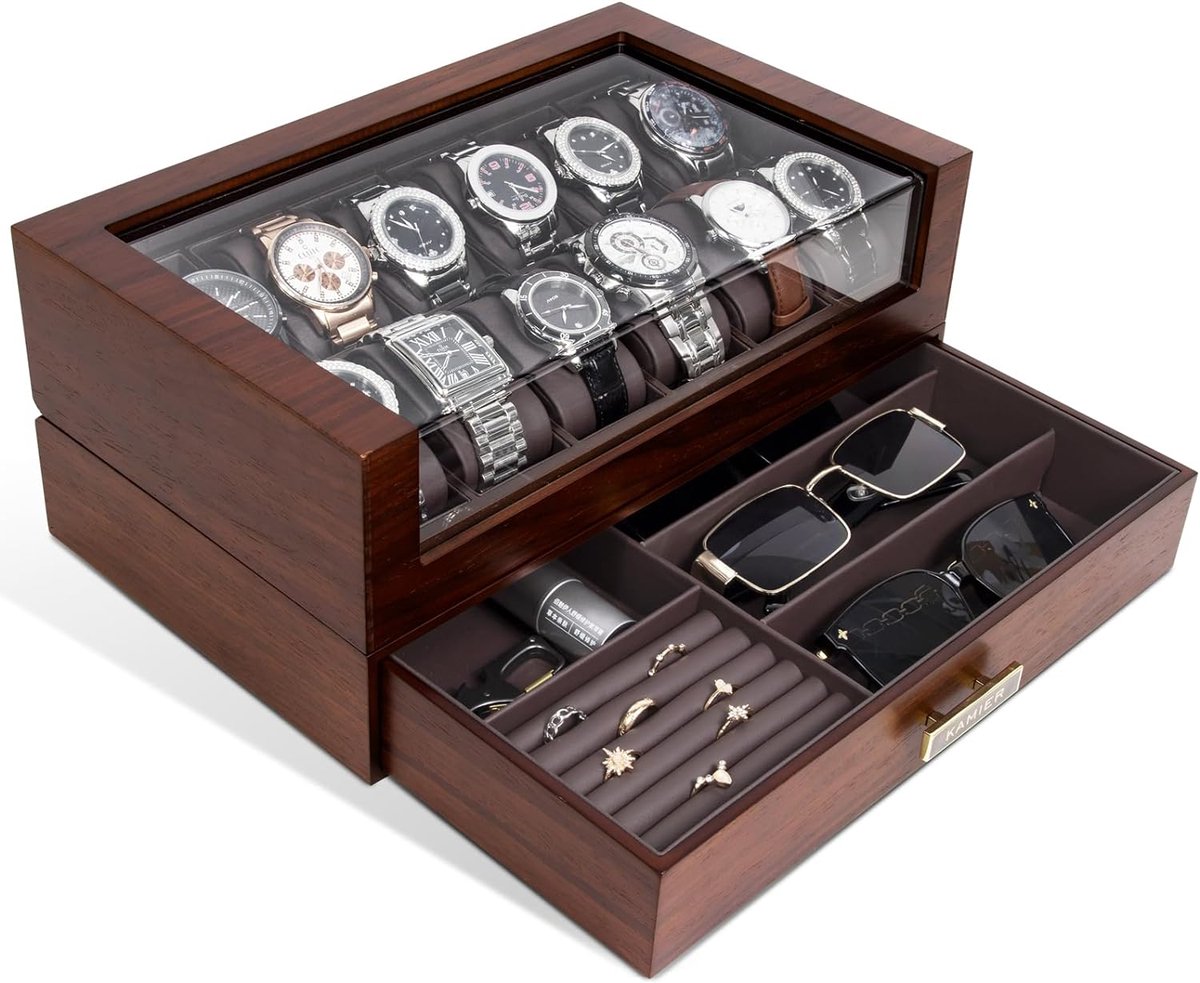 Luxe Watch Box Case Organizer Display voor heren - gift for him