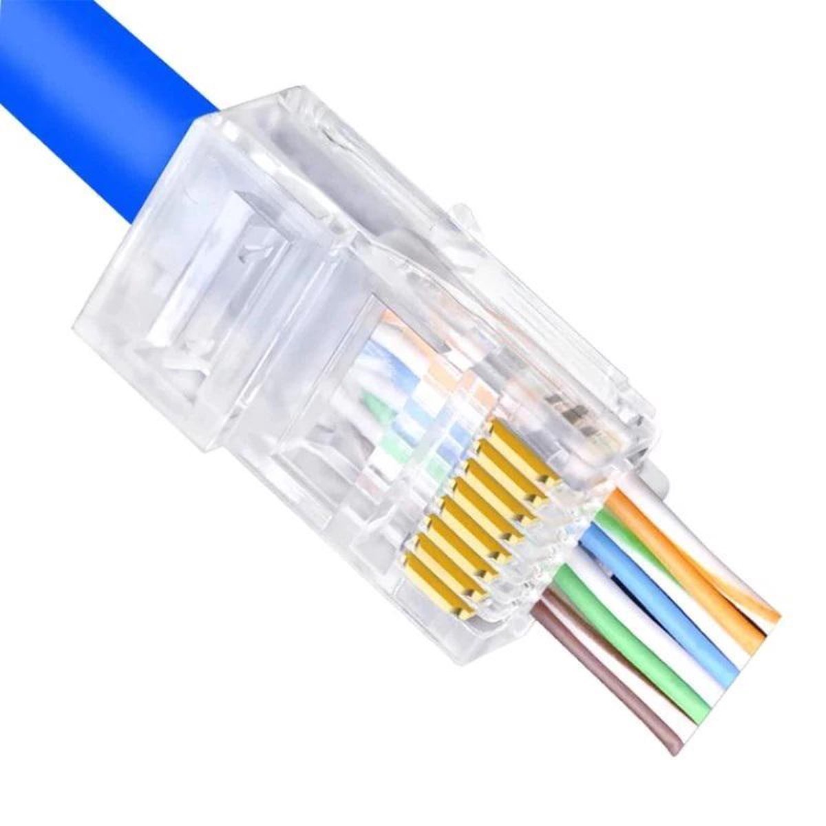 RJ45 Stekkers met doorsteek - Cat6 - 100 stuks