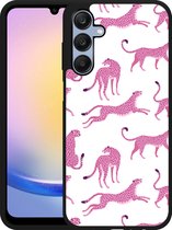 Cazy Hardcase Hoesje geschikt voor Samsung Galaxy A25 Roze Cheeta's