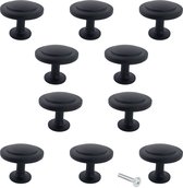 Kastknoppen Memphis zwart rond - 10 Stuks Diameter 32 mm - Kastknop - Meubelknop - Deurknoppen voor kasten - Meubelbeslag - Deurknopjes - Meubelknoppen