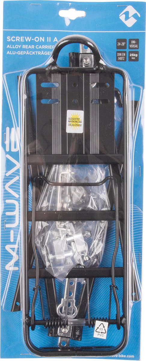 M-Wave Universele bagagedrager - zwart aluminium - 26/28 inch - afneembare zijdelen - max. 25 kg