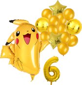 Pokemon ballon set - 62x78cm - Folie Ballon - Pokemon - Pikachu - Themafeest - 6 jaar - Verjaardag - Ballonnen - Versiering - Helium ballon