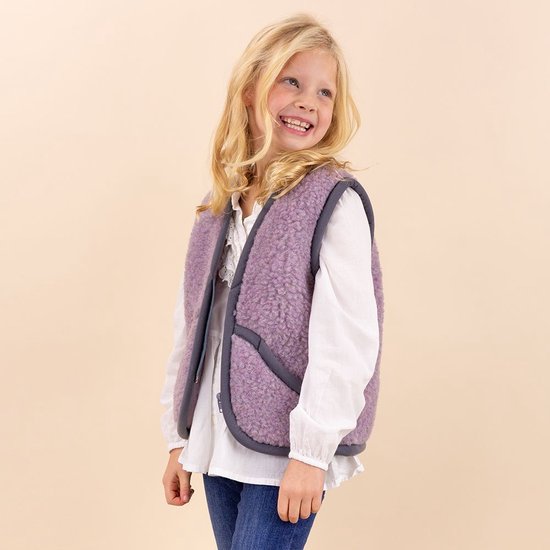 Cardigan en laine avec fermeture éclair enfants violet