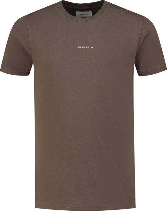 Purewhite - Heren Regular fit T-shirts Crewneck SS - Brown - Maat S