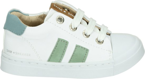 Veterschoenen | Meisjes, jongens | white green | Leer | Shoesme | Maat 25