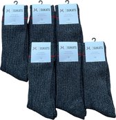 Sukats® The Norwegians - 6 Paar - Noorse Sokken - Maat 47-50 - Antraciet - Heren - Voordeelverpakking - XXL - Warme sokken - Winter sokken - Wollen sokken