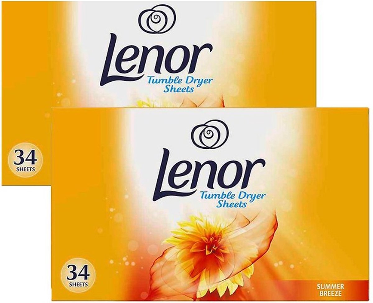 Goedkoopste Lenor - Droogtrommeldoekjes - Zomerbries - Summer Breeze - 2 x 34 stuks