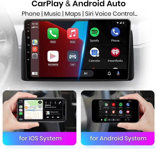 Ossuret Car Radio For Peugeot 107 Toyota Aygo Citroen C1 (2005-2014), 10.1 Inch Android 13 Touch Screen 2+32GB GPS Navigation With Carplay Android Auto WiFi Bluetooth USB Steering Wheel Control