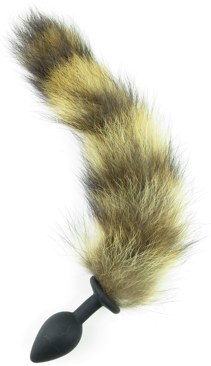 Goedkoopste Buttplug Staart -Siliconen - Vossenstaart - Zwart - buttplug tail - Erotiek - Seksspeeltjes - Vos - Vossenkleur - 32 cm