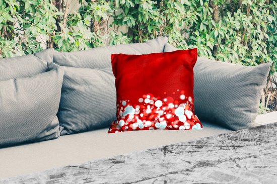 Coussin d'extérieur - Rouge - Design - abstrait - Clair - 45x45 cm - Résistant aux intempéries