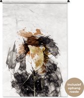 Wandkleed BloemenKerst illustraties - Bloem in abstracte verf Wandkleed katoen 120x180 cm - Wandtapijt met foto XXL / Groot formaat!