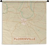 Tapisserie murale - Toile murale - Florenville - Plan de ville - Vintage - Carte - Map - 180x180 cm - Tapisserie