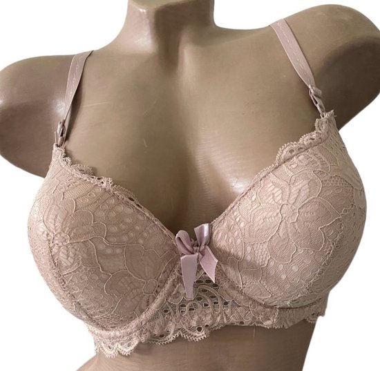 Dames BH 1267 push up met kant 75B beige