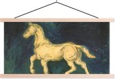Posterhanger incl. Poster - Schoolplaat - Paard - Vincent van Gogh - 150x75 cm - Blanke latten