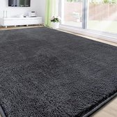 Tapijt voor woonkamer, 200 x 300 cm, microvezel, zacht, wollig, laagpolig tapijt, tapijt voor woonkamer, modern tapijt, wasbaar, antislip, hoogpolig, grijs