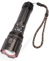 Celimax - Lampe de poche militaire - Rechargeable - Écran LED - 2500 Lumen - Lampes de poche - Éclairage de secours - Fonction Power Bank - Lampe de poche LED - USB Rechargeable