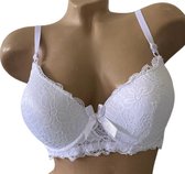 Dames BH 1268 push up met kant 80C wit