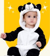 BoefieBoef Panda Dieren Onesie & Pyjama voor Peuters en Kleuters - Kinder Verkleedkleding - Dieren Kostuum Pak - Wit Zwart