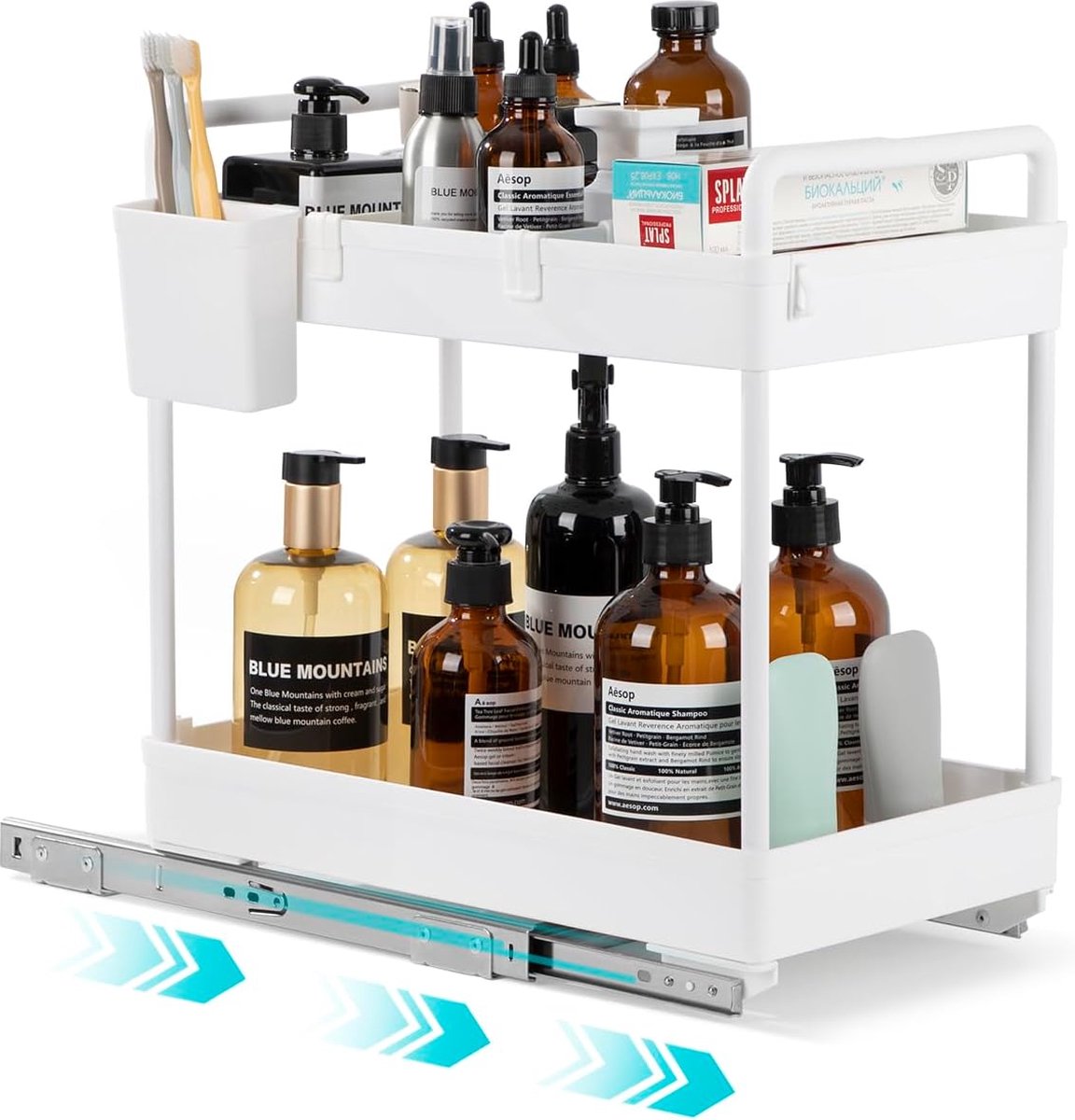 Gootsteenkast Organizer - Keukenkast Organizer - Gootsteenkast - Gootsteenrek - Keukenkast Rek